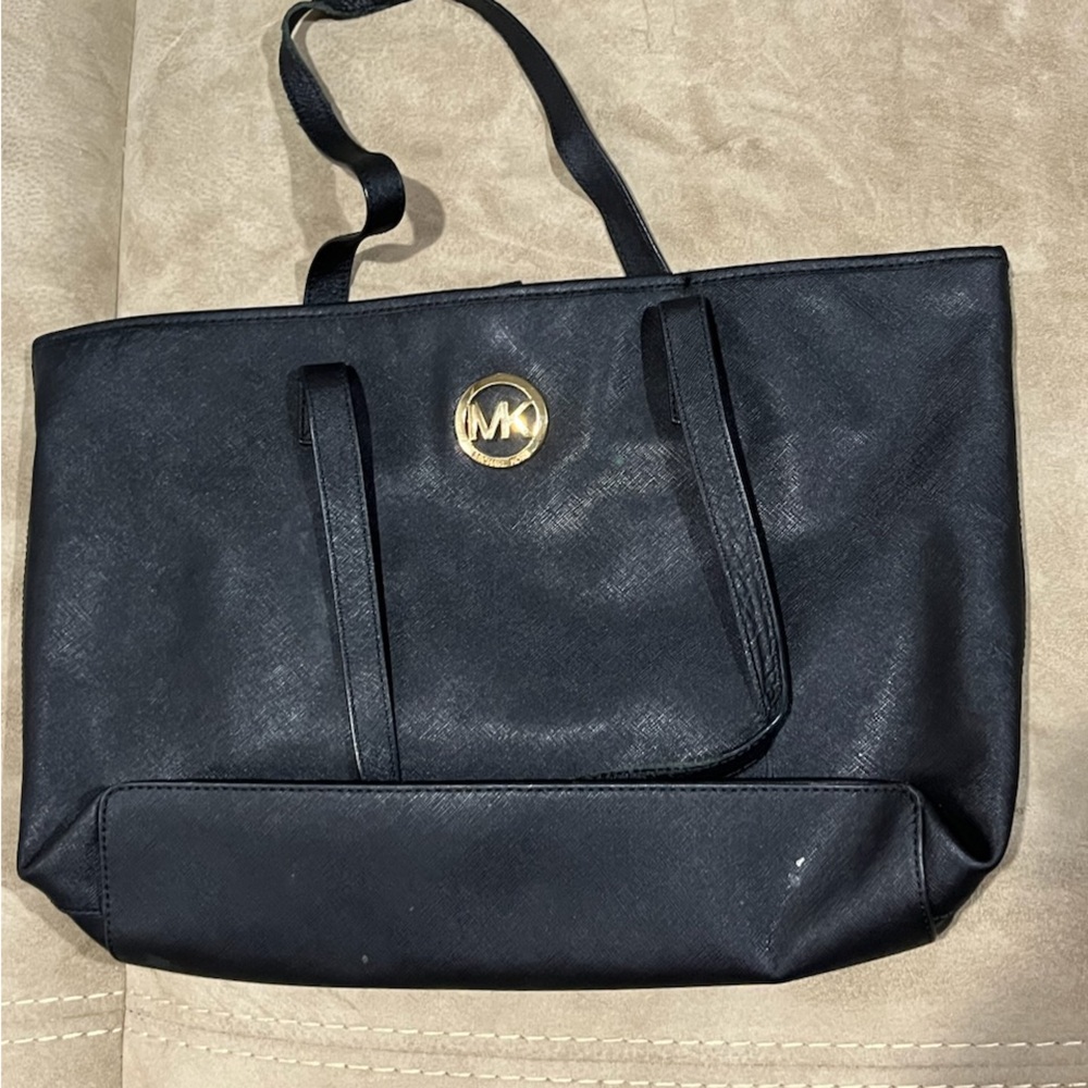 Michael Kors Black Tote with Gold Logo
